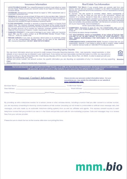 USA Nomad Global Bank wyciąg z kredytu hipotecznego w formatach Word i PDF, 3 strony 3